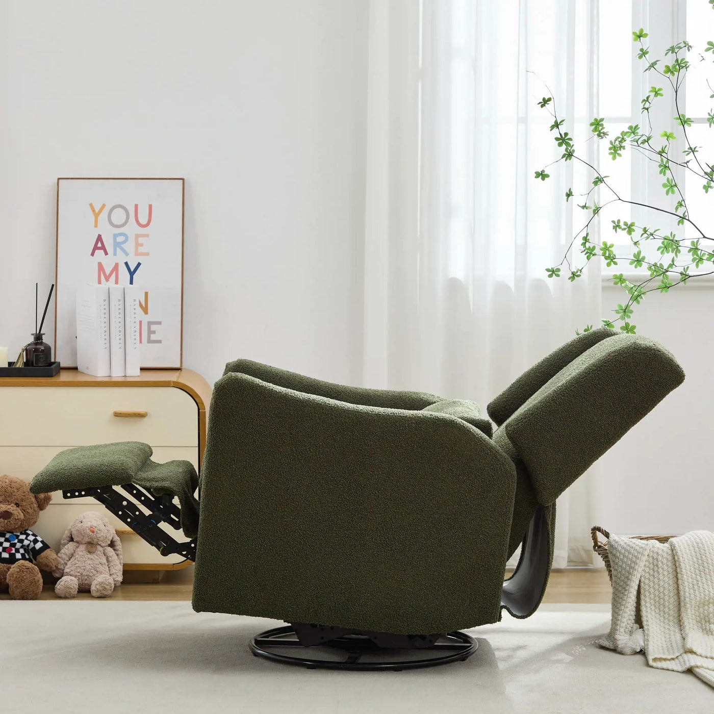 Wide Wingback Swivel Glider Rocker Recliner Chair by HouseOfZazla