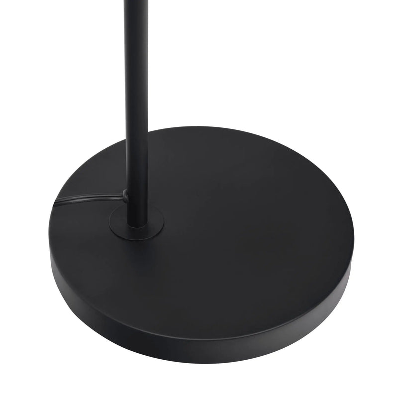 Seoul - Floor Lamp With Rotary Switch Wood Table Base - Black / White by Unique Piece Furniture