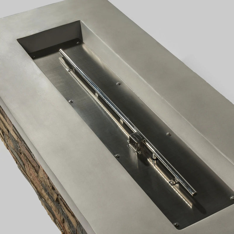 Propane Gas Fire Pit Table, 60000 Btu Rectangular For Outside Patio - Sandstone by HouseOfZazla