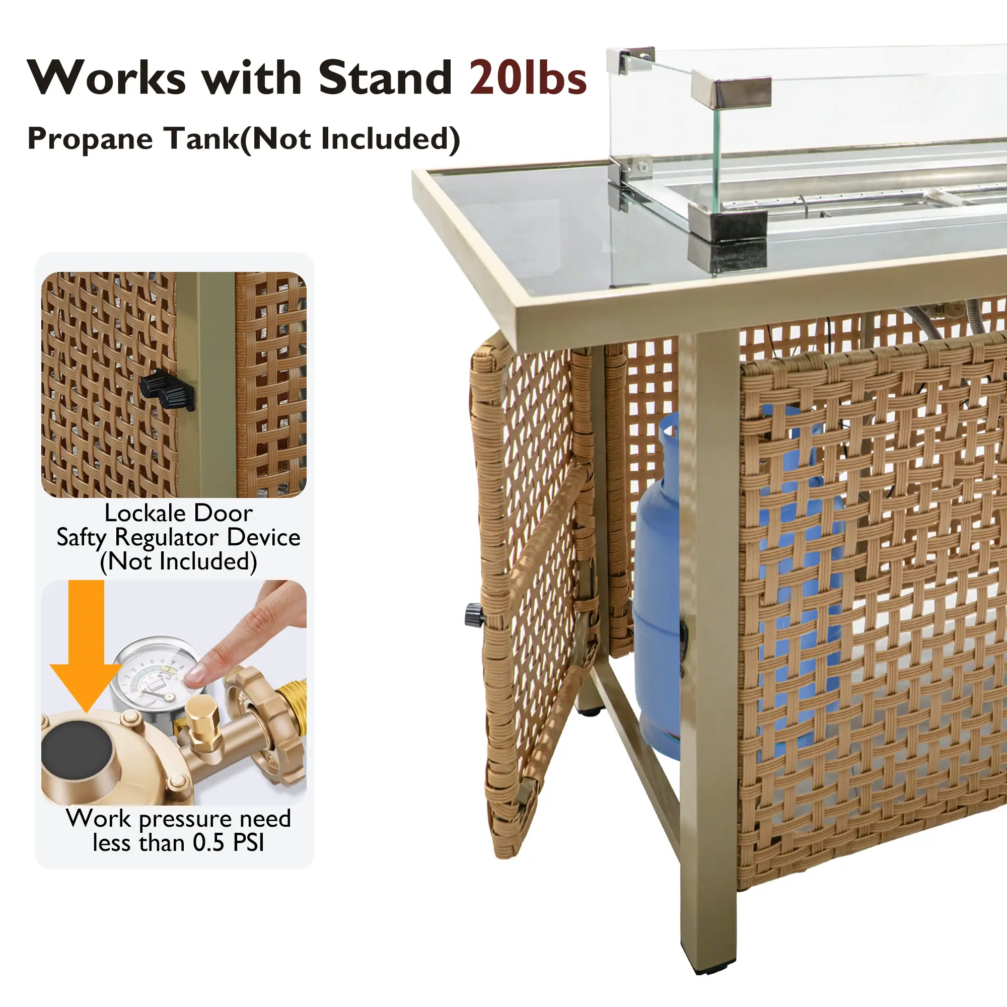 K&K 8-Piece Patio Furniture Set with Fire Pit Table by HouseOfZazla