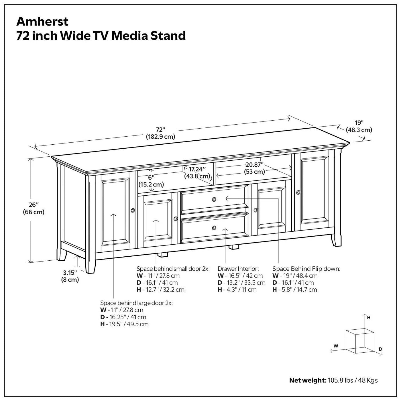 Amherst - Wide TV Media Stand by HouseOfZazla