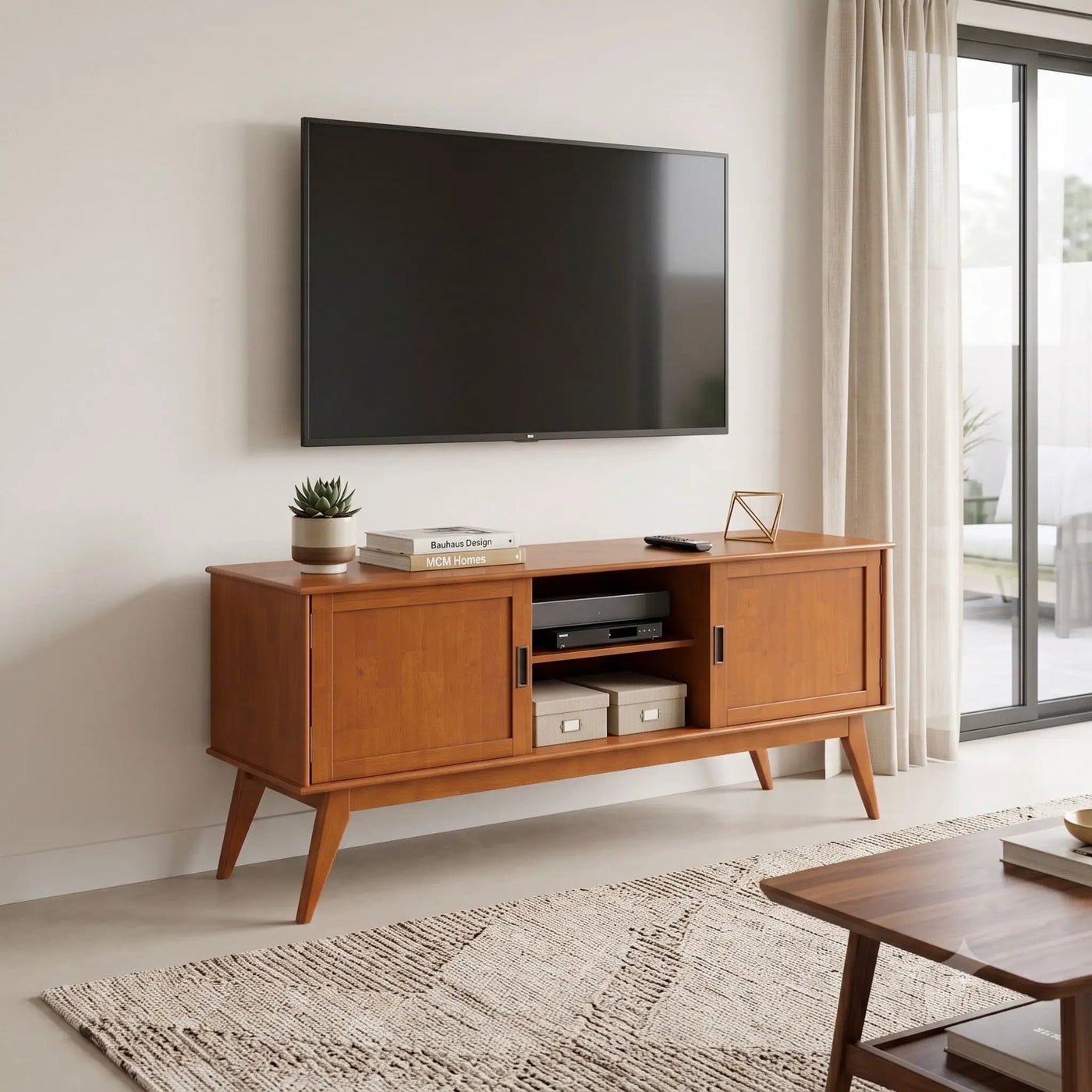 Draper - Handcrafted Mid Century Low TV Media Stand by Unique Piece Furniture
