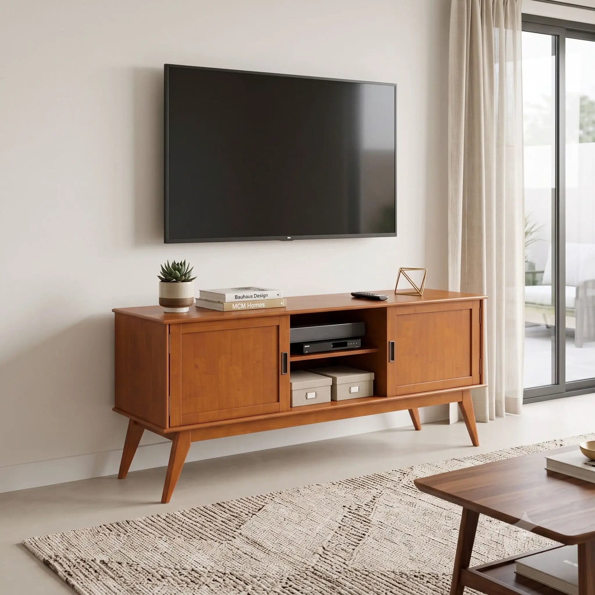 Draper - Handcrafted Mid Century Low TV Media Stand by Unique Piece Furniture