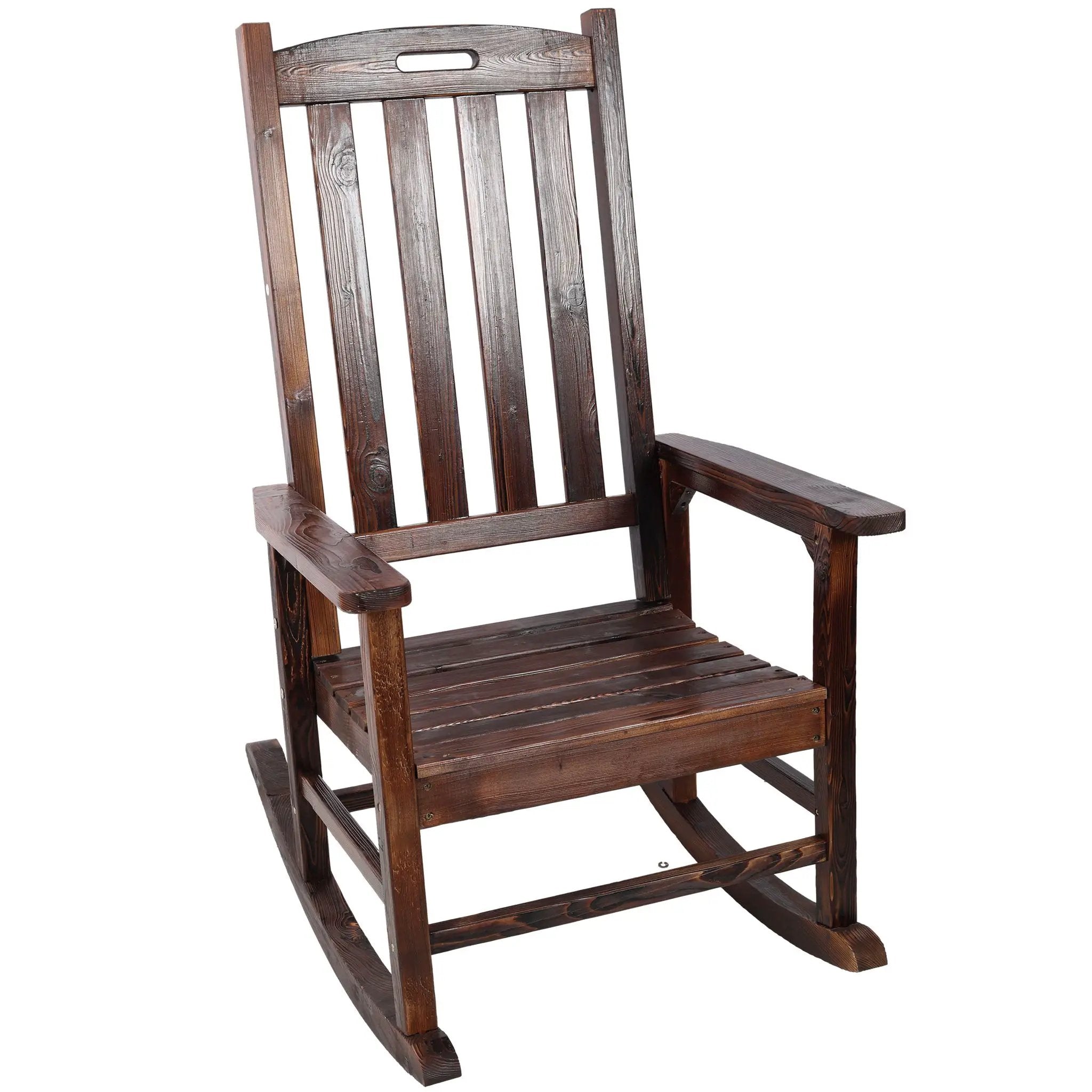 Oversized Porch Rocker Chair With Wide Seat And Tall Backrest by Unique Piece Furniture