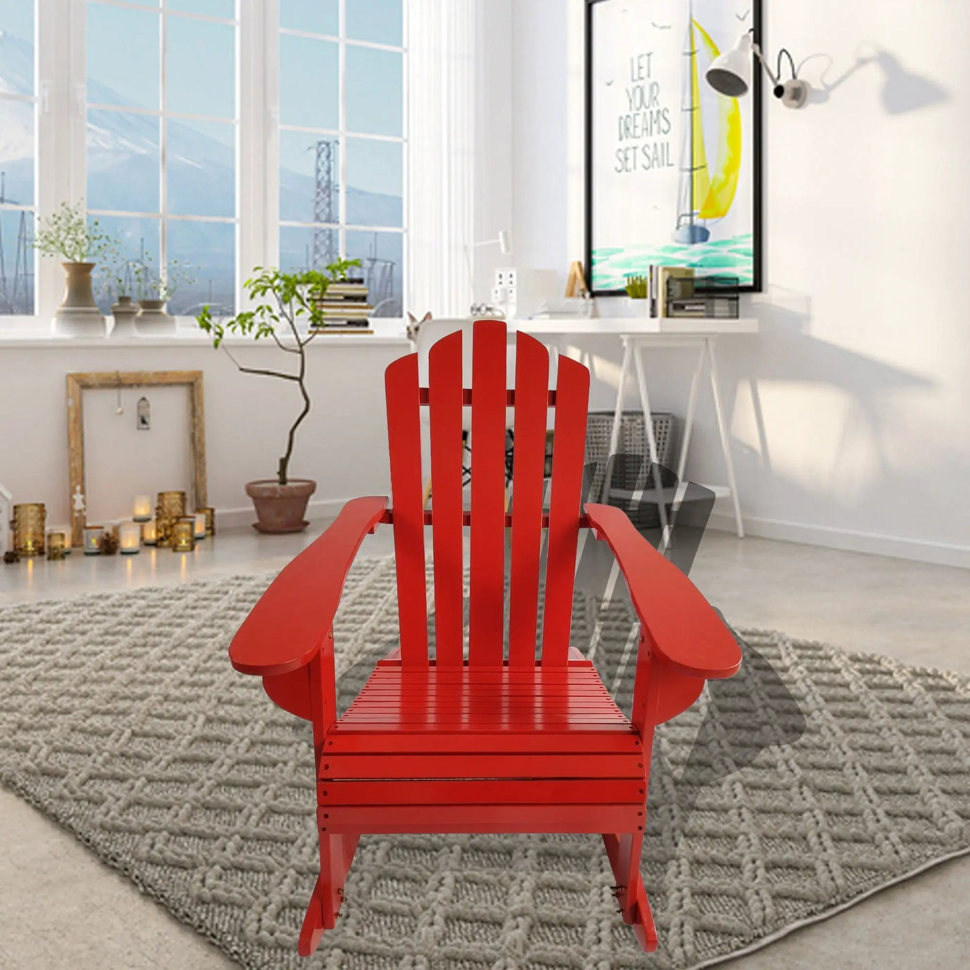 Reclining Outdoor Rocking Adirondack Chair by HouseOfZazla