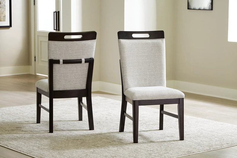 Neymorton - Dining Upholstered Side Chair (Set of 2) - Light Gray / Brown by Unique Piece Furniture