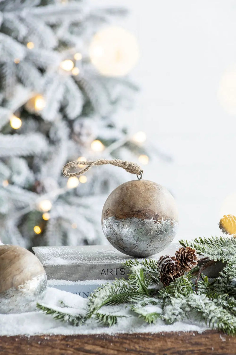 Christmas Ball Ornaments, Wood Decorative Hanging Ball Christmas Tree Ornaments For Holiday Party Decorations by Unique Piece Furniture