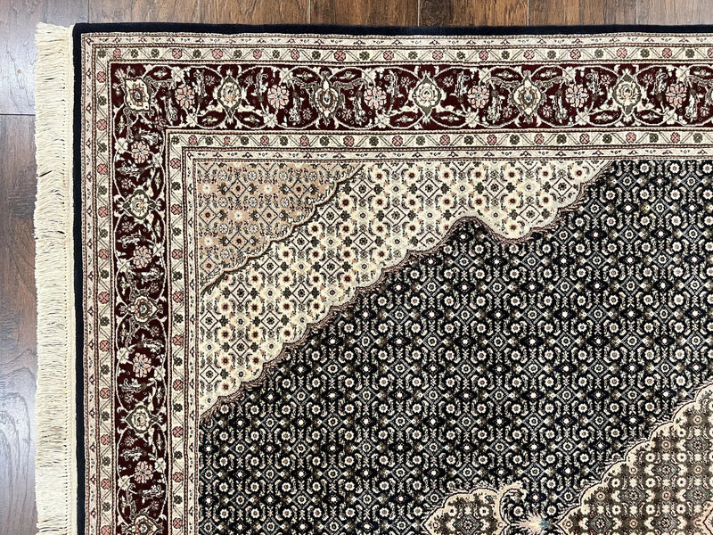 Sino Persian Rug 6x9, Herati Pattern, Vintage Handmade Hand Knotted Wool Oriental Carpet, Fine 6 x 9 Rug, Traditional Rug, Dark Blue Rug by Jewel Rugs