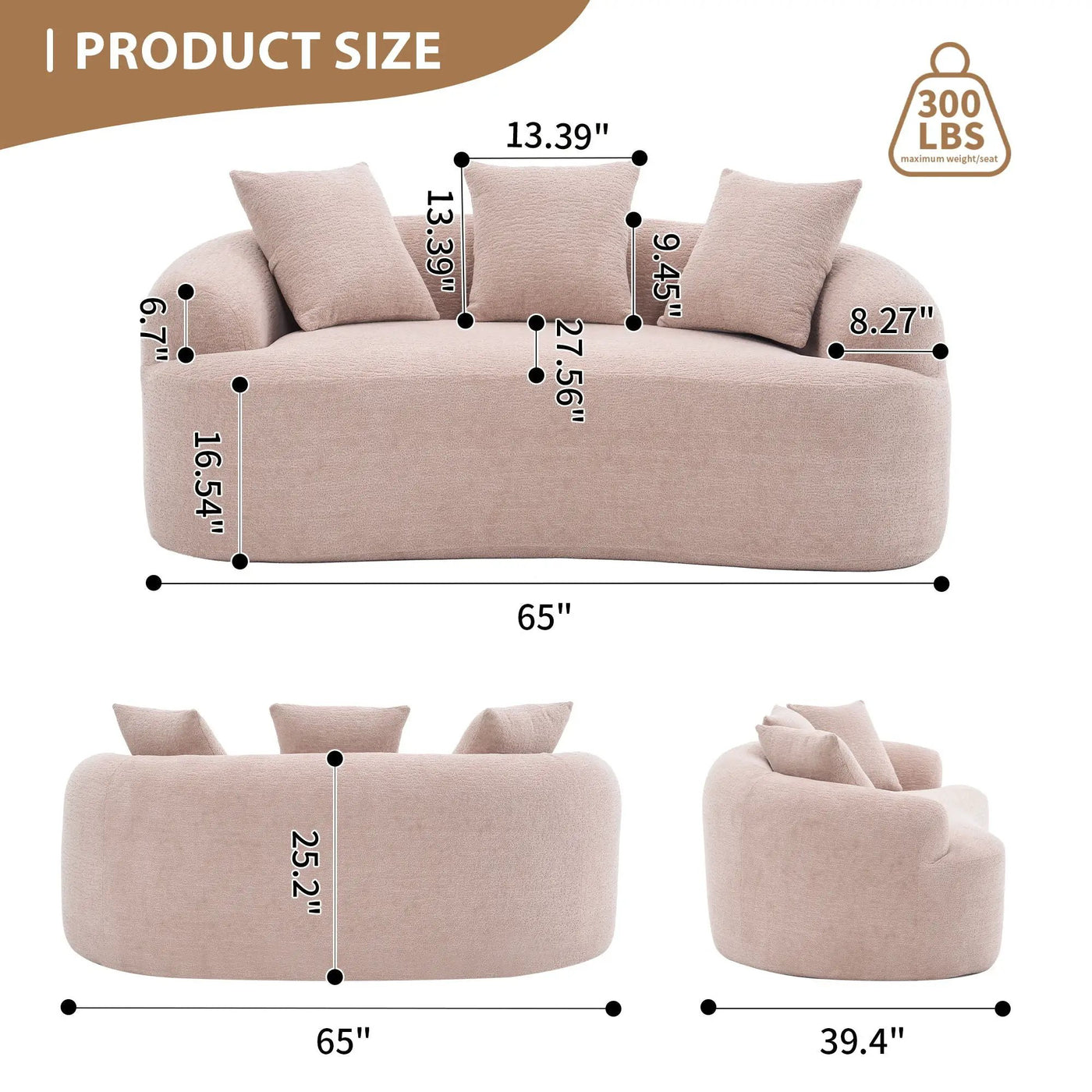Loveseat Sofa, Compact Design For Small Spaces by HouseOfZazla