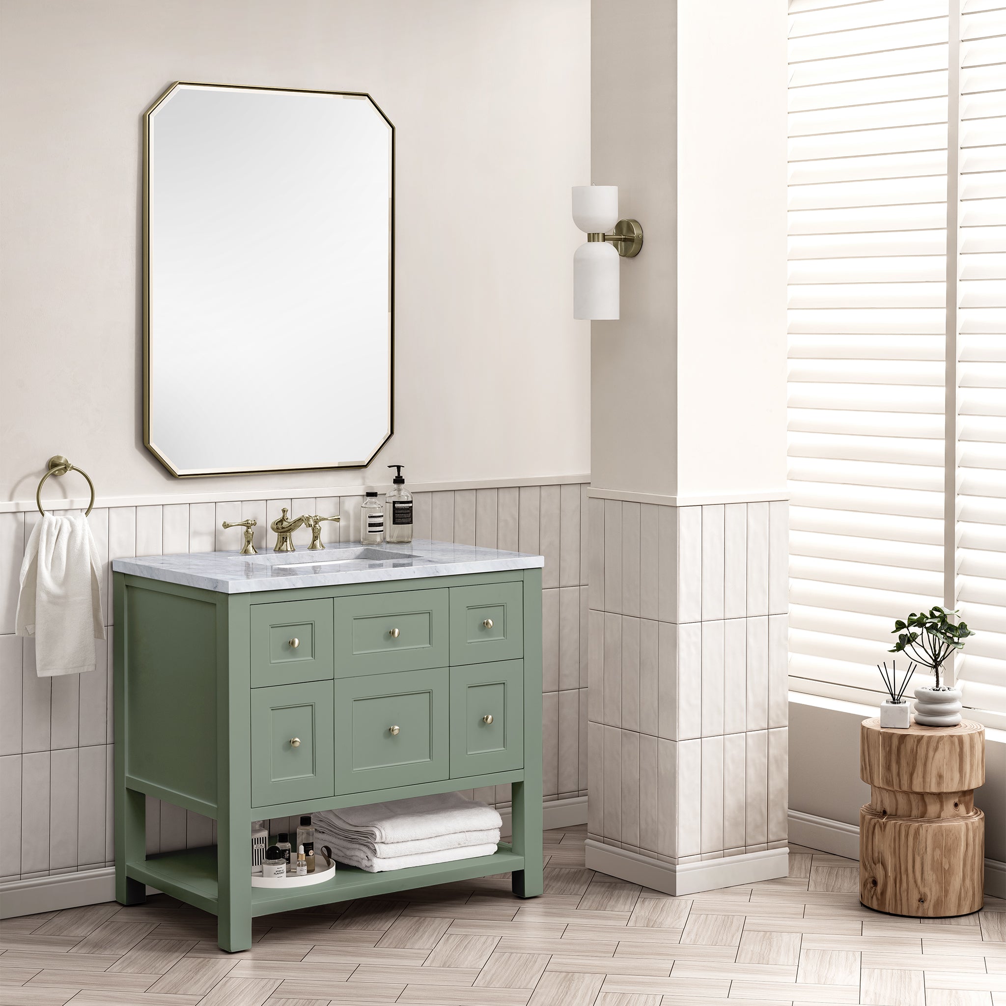James Martin Breckenridge 36" Single Bathroom Vanity, Smokey Celadon, view 39