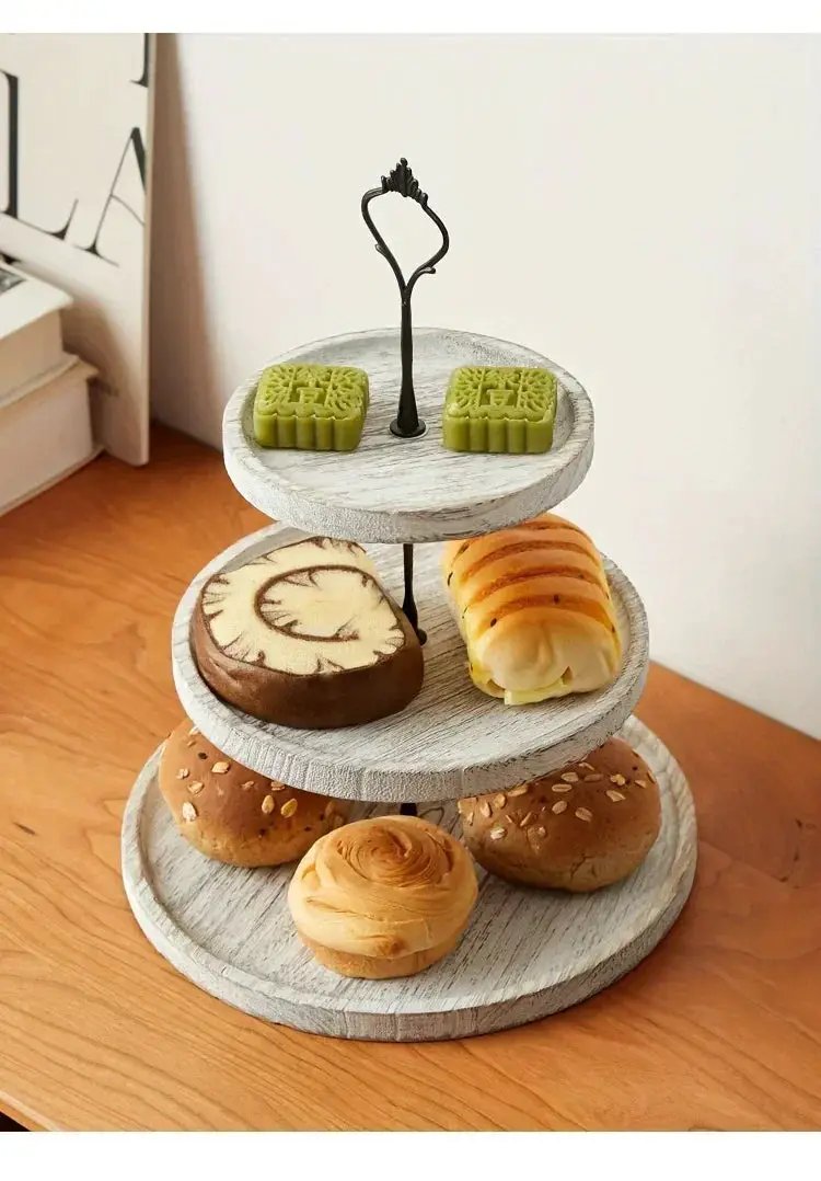 Cake Stand - 3-Tier Wooden by House Of Avana