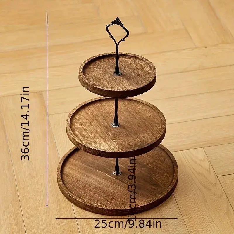 Cake Stand - 3-Tier Wooden by House Of Avana