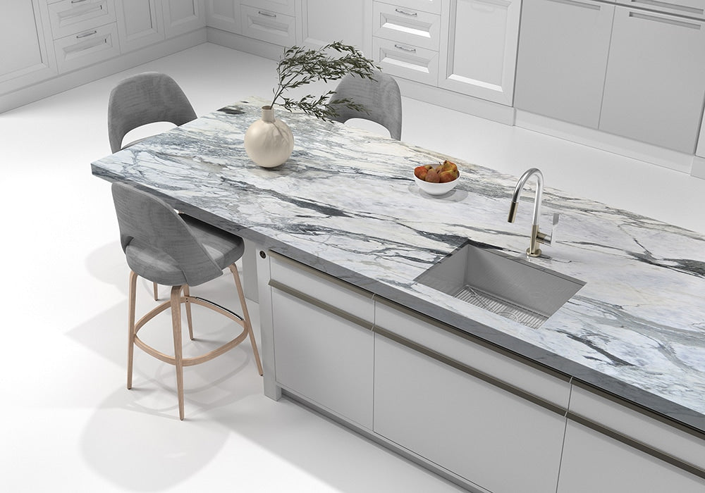 Calacata Vision Polished Marble Slab Random room scene 4
