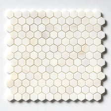 Calacatta Cremo Honed Hexagon 1x1 Marble Mosaics 11 1/2x12 1/4