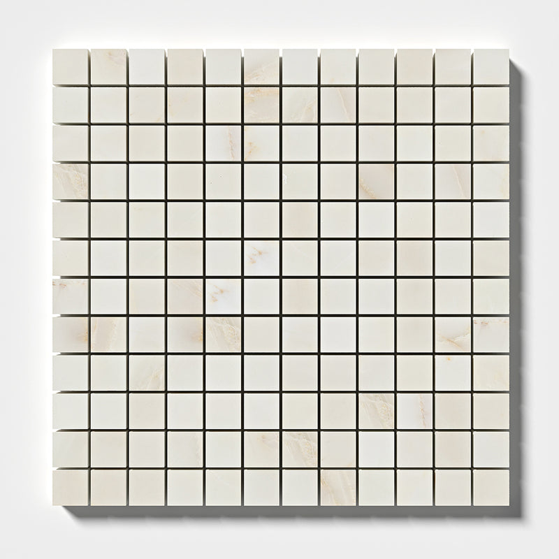 Calacatta Amber Honed Straight Mesh 23x23 Mm Marble Honed 12x12 Mosaics