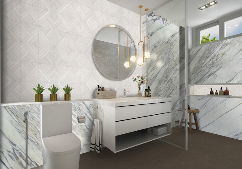 Calacatta Belgia Polished Marble Slab Random 1 1/4 room scene 2