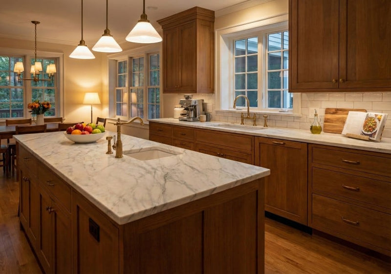 Calacatta Bella Polished Marble Slab Random 3/4 room scene 4