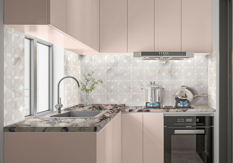 Calacatta Breccia Violetta Polished Marble Slab Random room scene