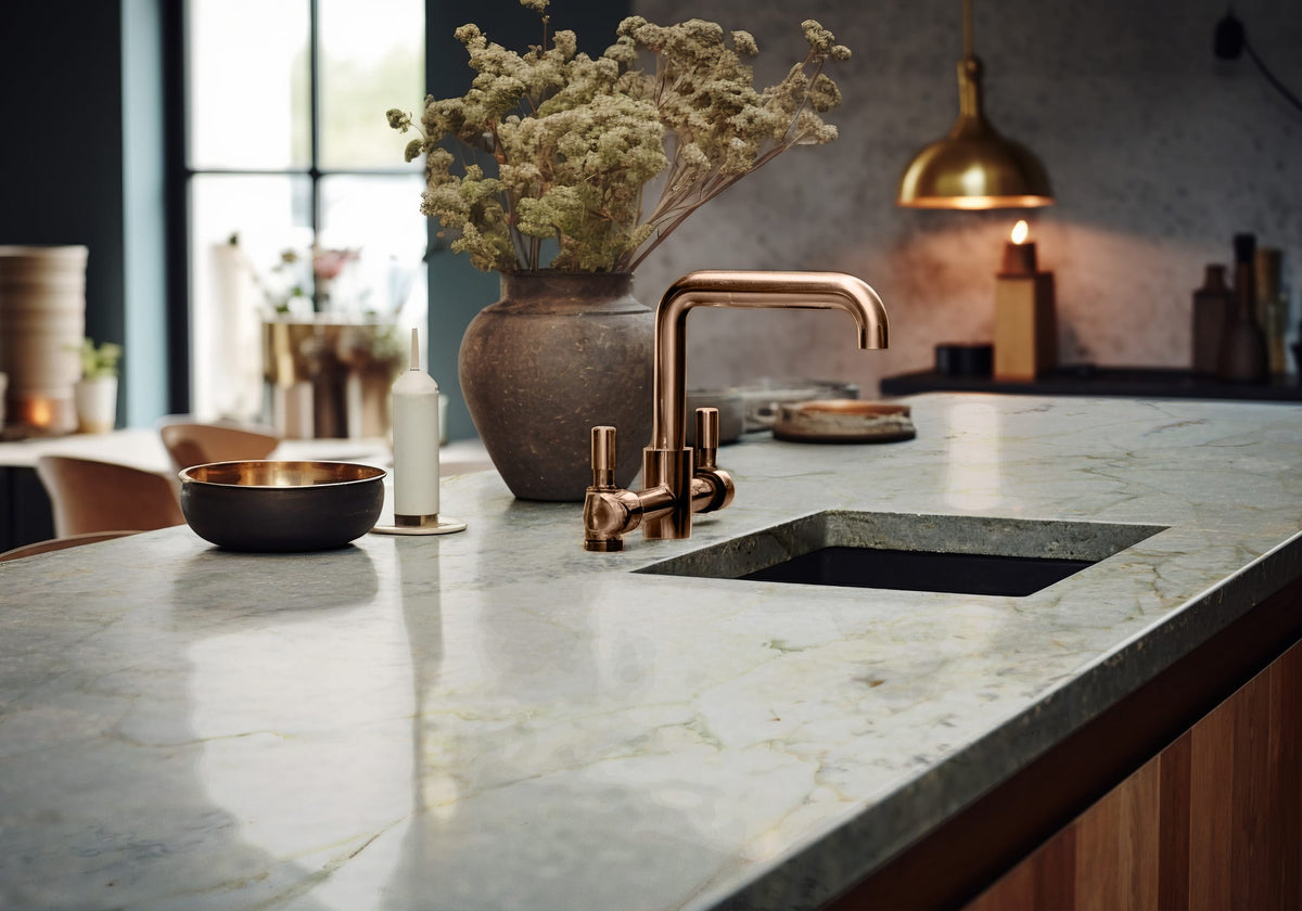 Calacatta Caldia Supreme Polished Marble Slab Random 1 1/4 room scene 2