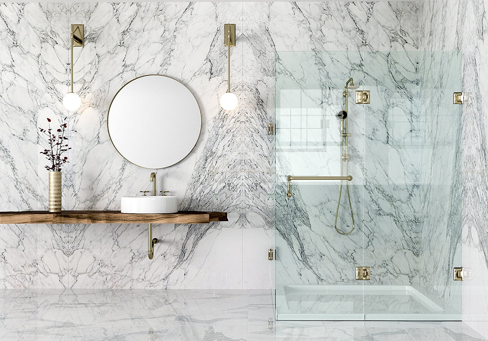 Calacatta Cervaiole Polished Marble Slab Random room scene
