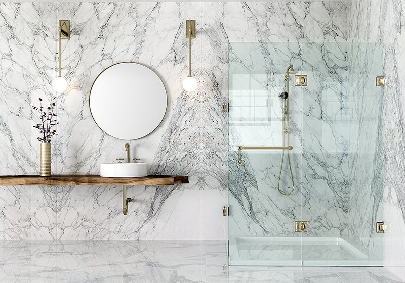 Calacatta Cervaiole Polished Marble Slab Random room scene