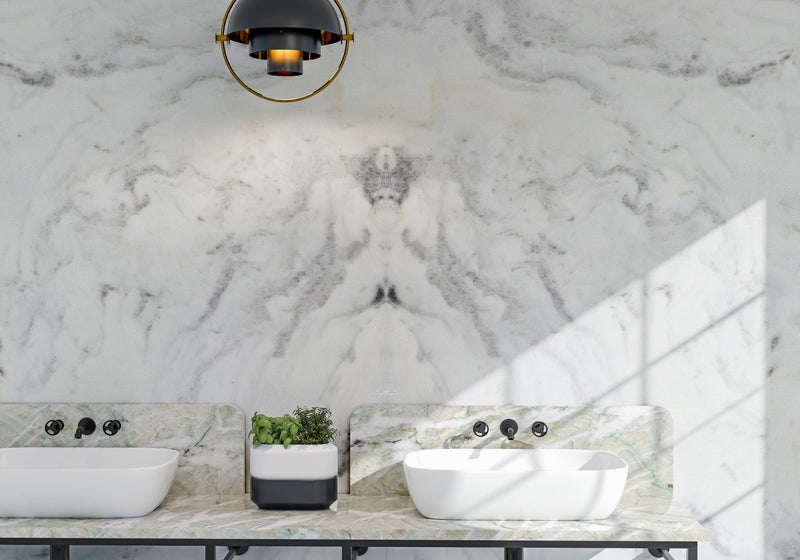 Calacatta Covelano Polished Marble Slab Random room scene 3