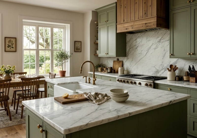 Calacatta Covelano Polished Marble Slab Random room scene 4