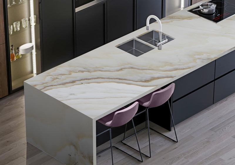 Calacatta Cremo Delicato Ext Polished Marble Slab Random room scene 3