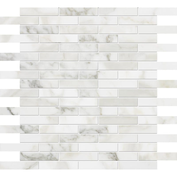 Calacatta Gold Honed 5/8x3 Marble Mosaics 12x12