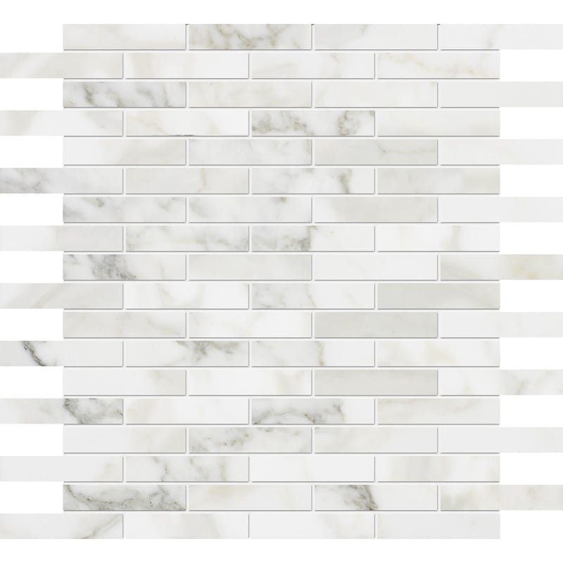 Calacatta Gold Honed 5/8x3 Marble Mosaics 12x12 Marble Honed 12x12 Mosaics