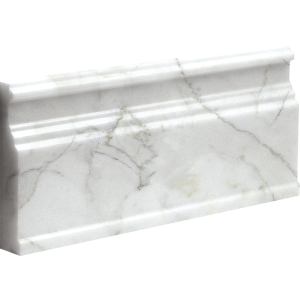 Calacatta Gold Honed Base Marble Moldings 5 1/16x12