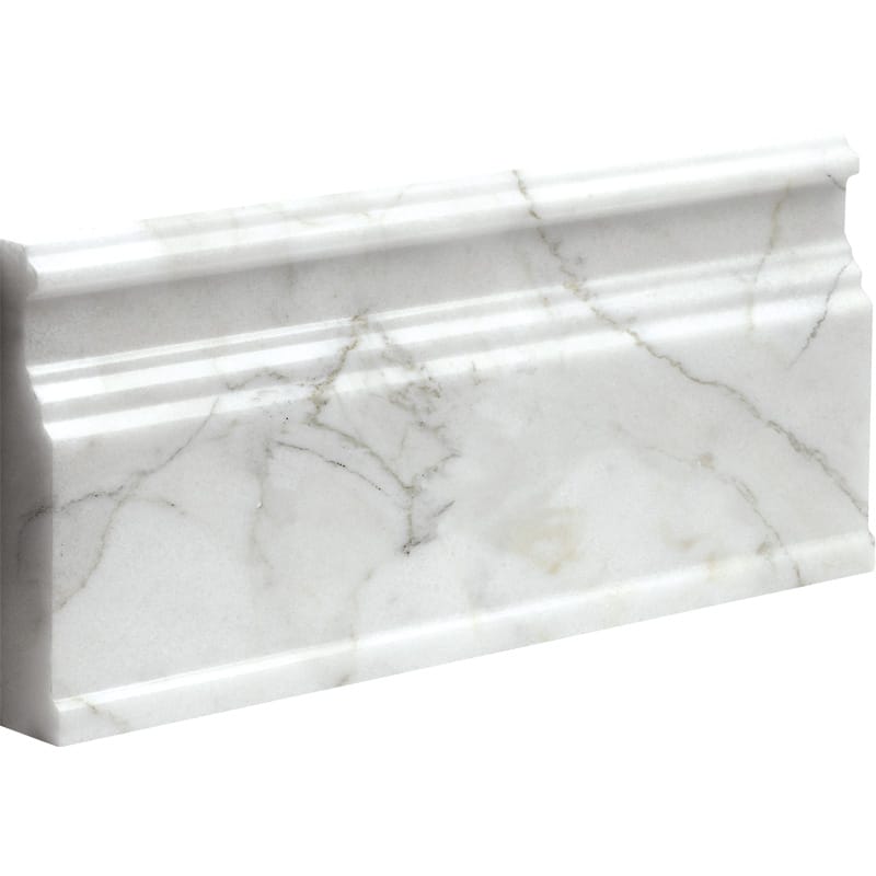 Calacatta Gold Honed Base Marble Moldings 5 1/16x12 Marble Honed 6x12 Moldings