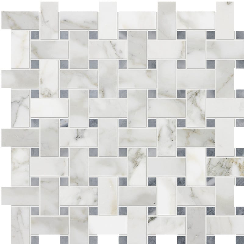 Calacatta Gold Honed Basket Weave Marble Mosaics 12x12 Marble Honed 12x12 Mosaics