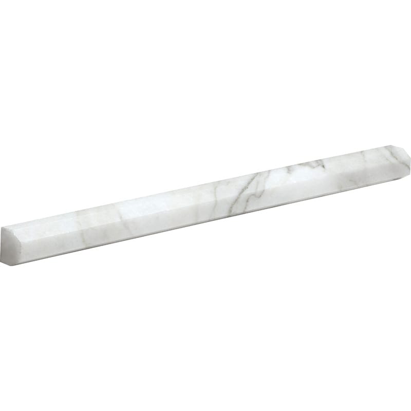 Calacatta Gold Honed Pencil Liner Marble Moldings 11/16x12 Marble Honed 2x12 Moldings