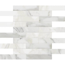 Calacatta Gold Polished 1 1/4 X 6 Marble Mosaics 12x12