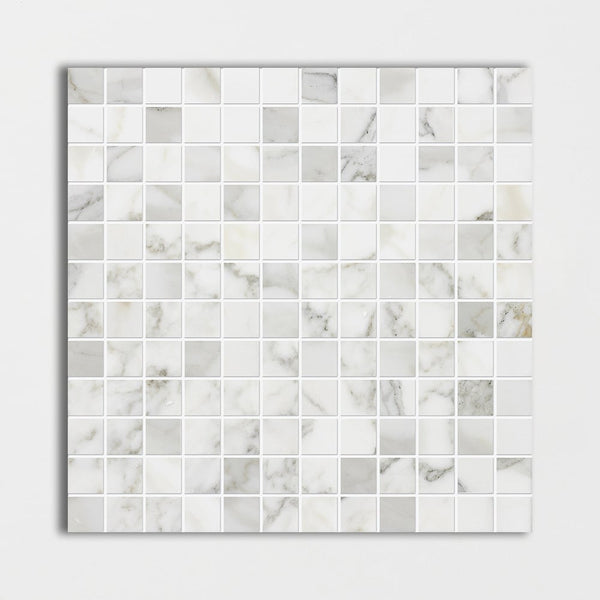 Calacatta Gold Polished 1x1 Marble Mosaics 12x12