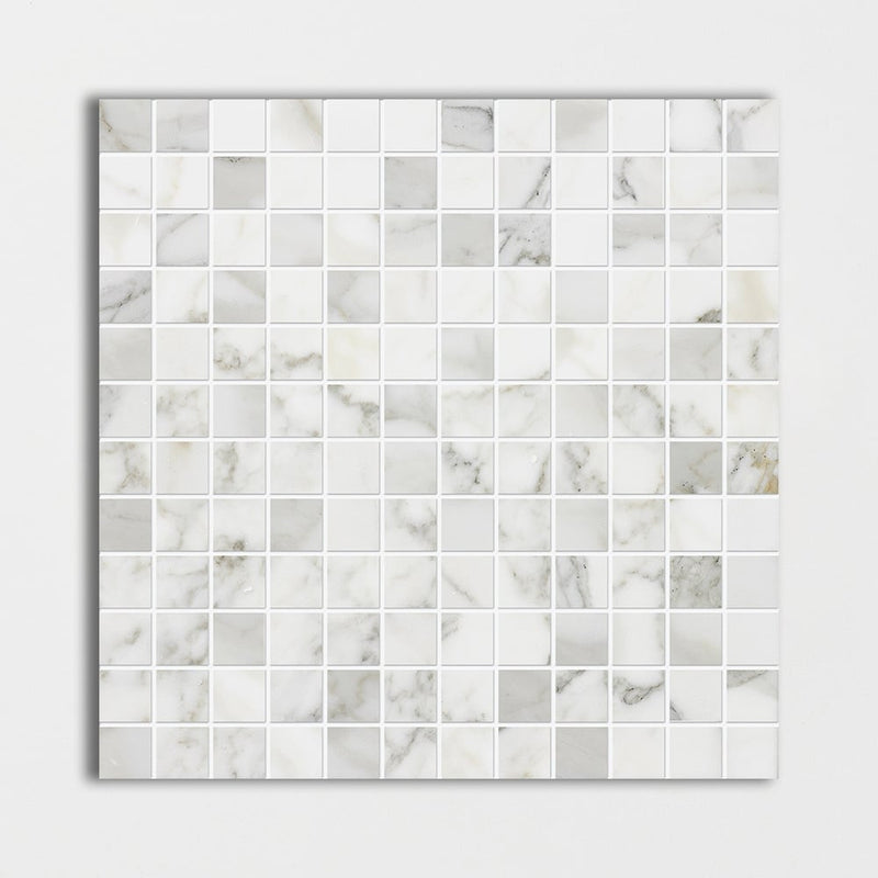 Calacatta Gold Polished 1x1 Marble Mosaics 12x12 Marble Polished 12x12 Mosaics