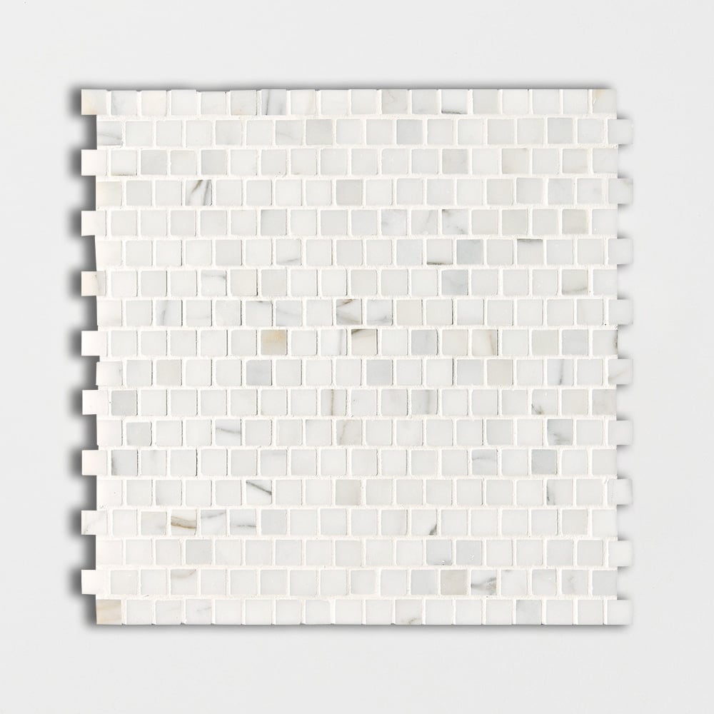Calacatta Gold Polished 5/8x5/8 Marble Mosaics 12x12 Marble Polished 12x12 Mosaics