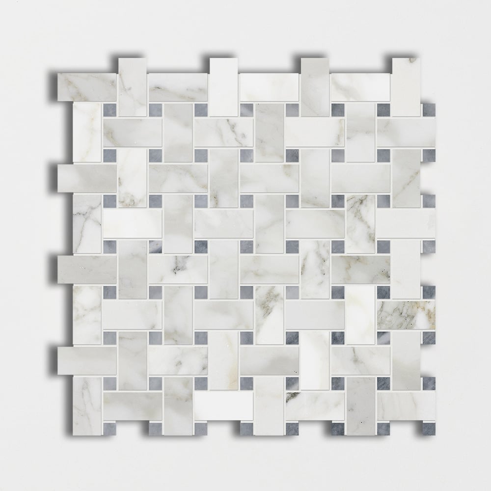 Calacatta Gold Polished Bardiglo Marble Mosaics 12x12 Marble Polished 12x12 Mosaics
