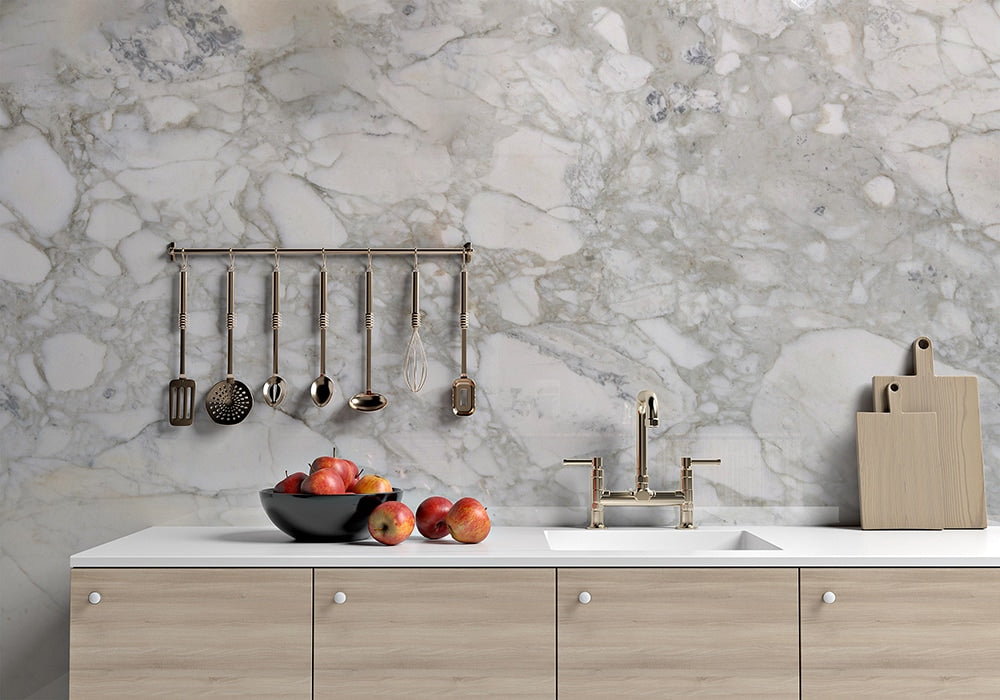Calacatta Gold Polished Marble Slab Random 3/4 room scene 2