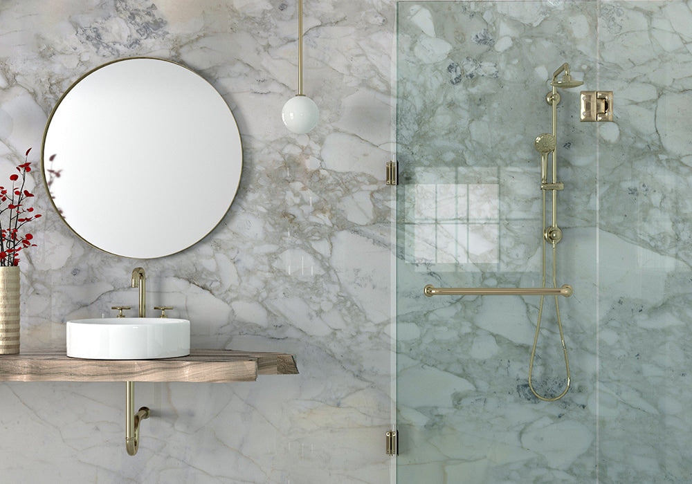 Calacatta Gold Polished Marble Slab Random 3/4 room scene 3