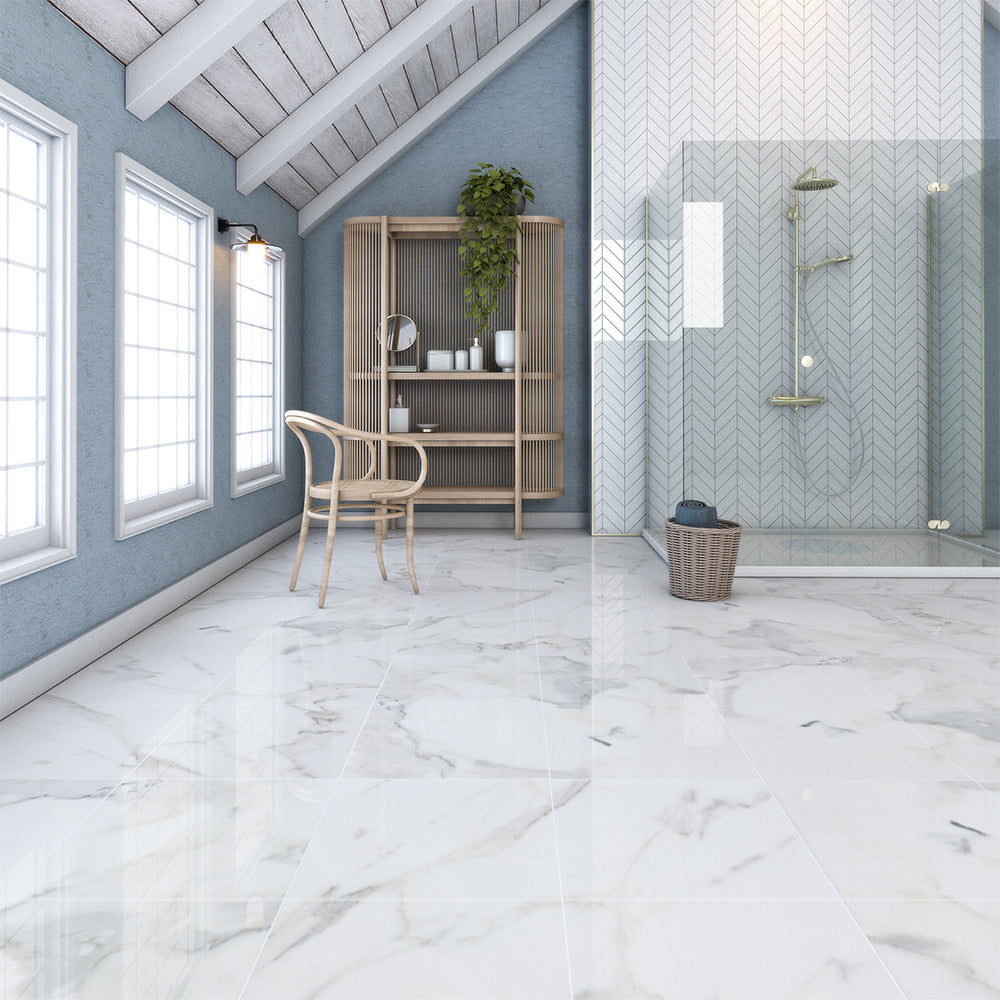 Calacatta Gold Polished Marble Tiles 18x18 Marble Polished 18x18 Tiles — 2