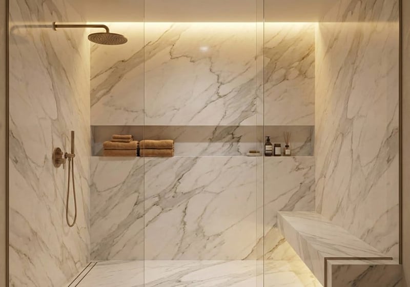 Calacatta Gold Supreme Polished Marble Slab Random 3/4 room scene