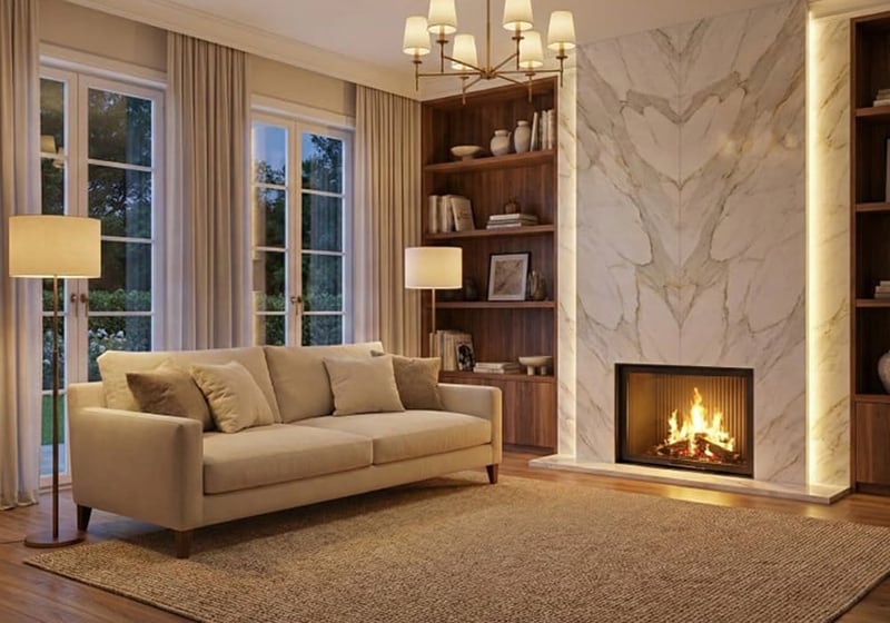 Calacatta Gold Supreme Polished Marble Slab Random 3/4 room scene 3