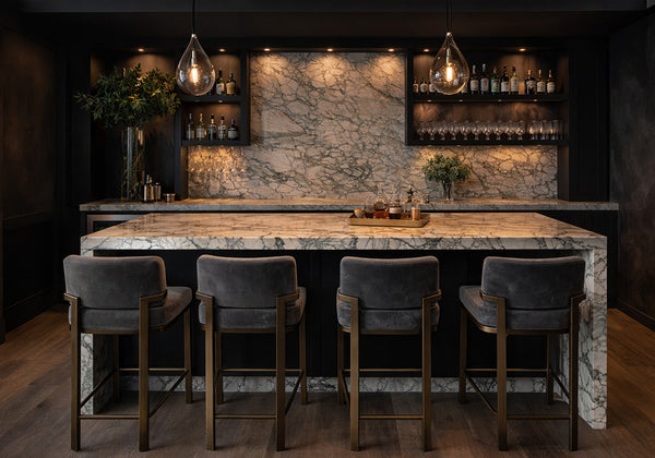 Calacatta Green Polished Marble Slab Random room scene