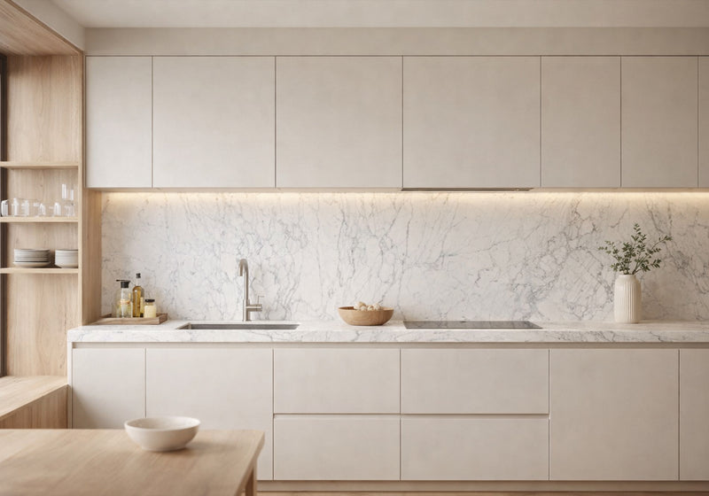 Calacatta Miele Classic Polished Marble Slab Random room scene