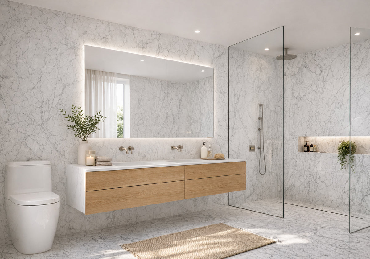 Calacatta Miele Classic Polished Marble Slab Random room scene 3