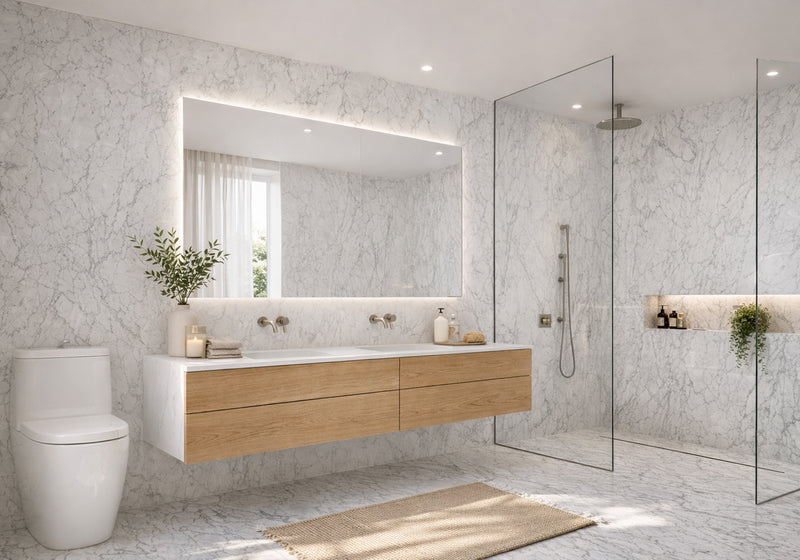 Calacatta Miele Classic Polished Marble Slab Random room scene 3