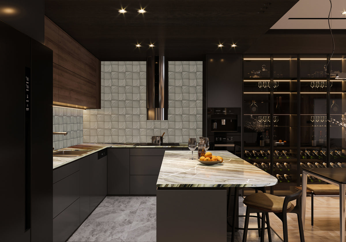 Calacatta Oyster Polished Marble Slab Random room scene 2