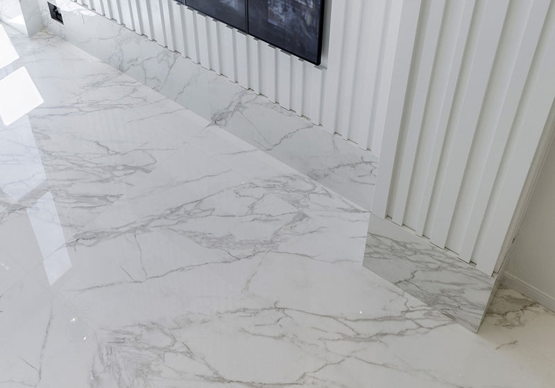Calacatta Silk Sintered Stone Slab 125x63 room scene